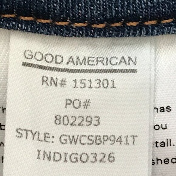 Good American Good Waist Split Pocket Skinny Jeans Women 8/26 Blue High Rise - Picture 10 of 12